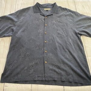 Tommy Bahama Blue Silk Button down Shirt XL